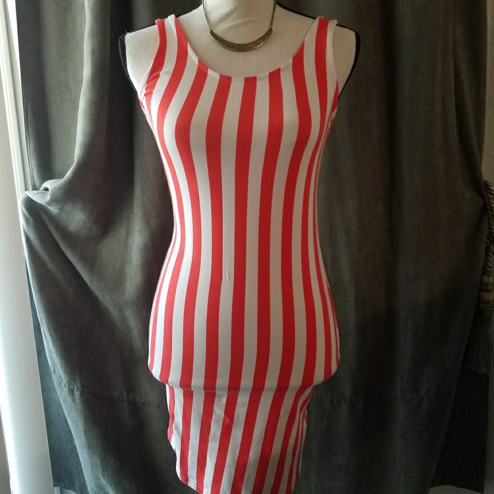 H&M Red/White Striped Dress